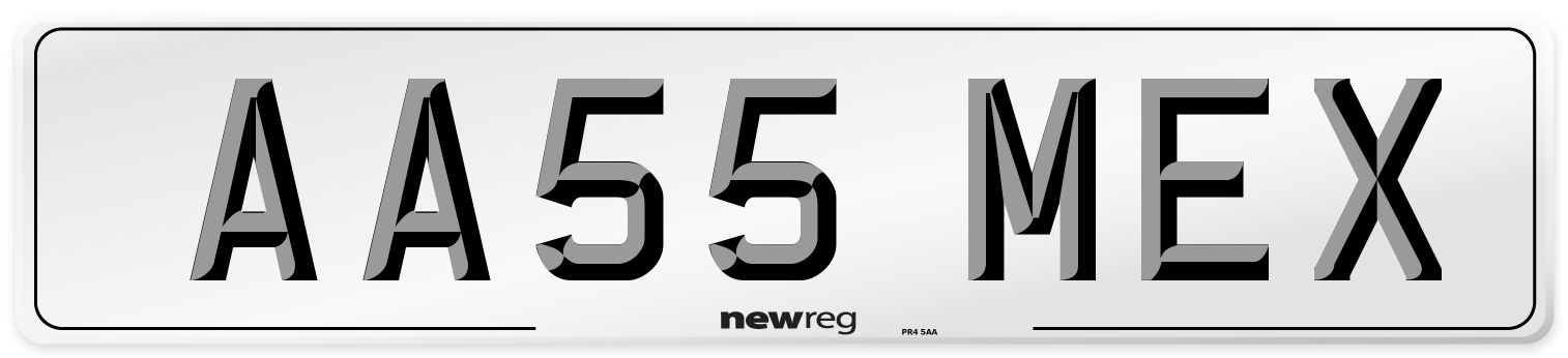 AA55 MEX Number Plate from New Reg